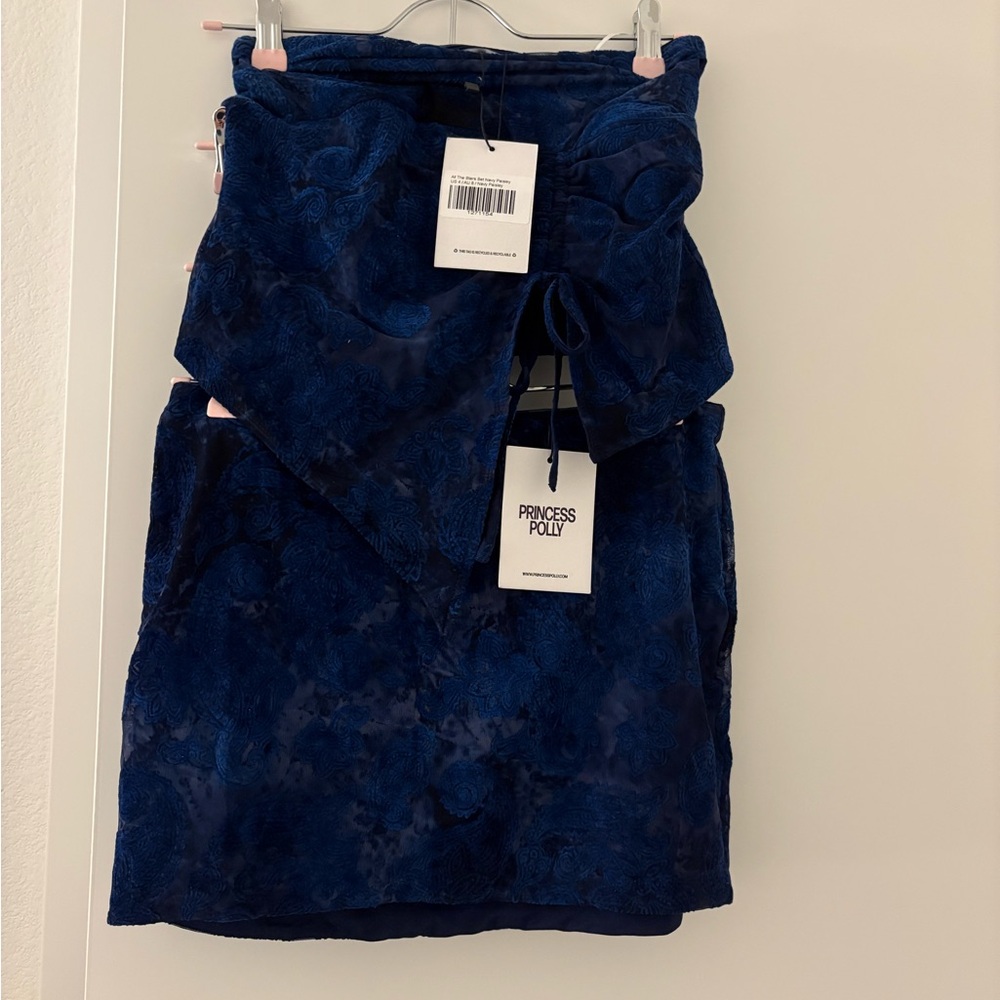 Blue matching velvet set